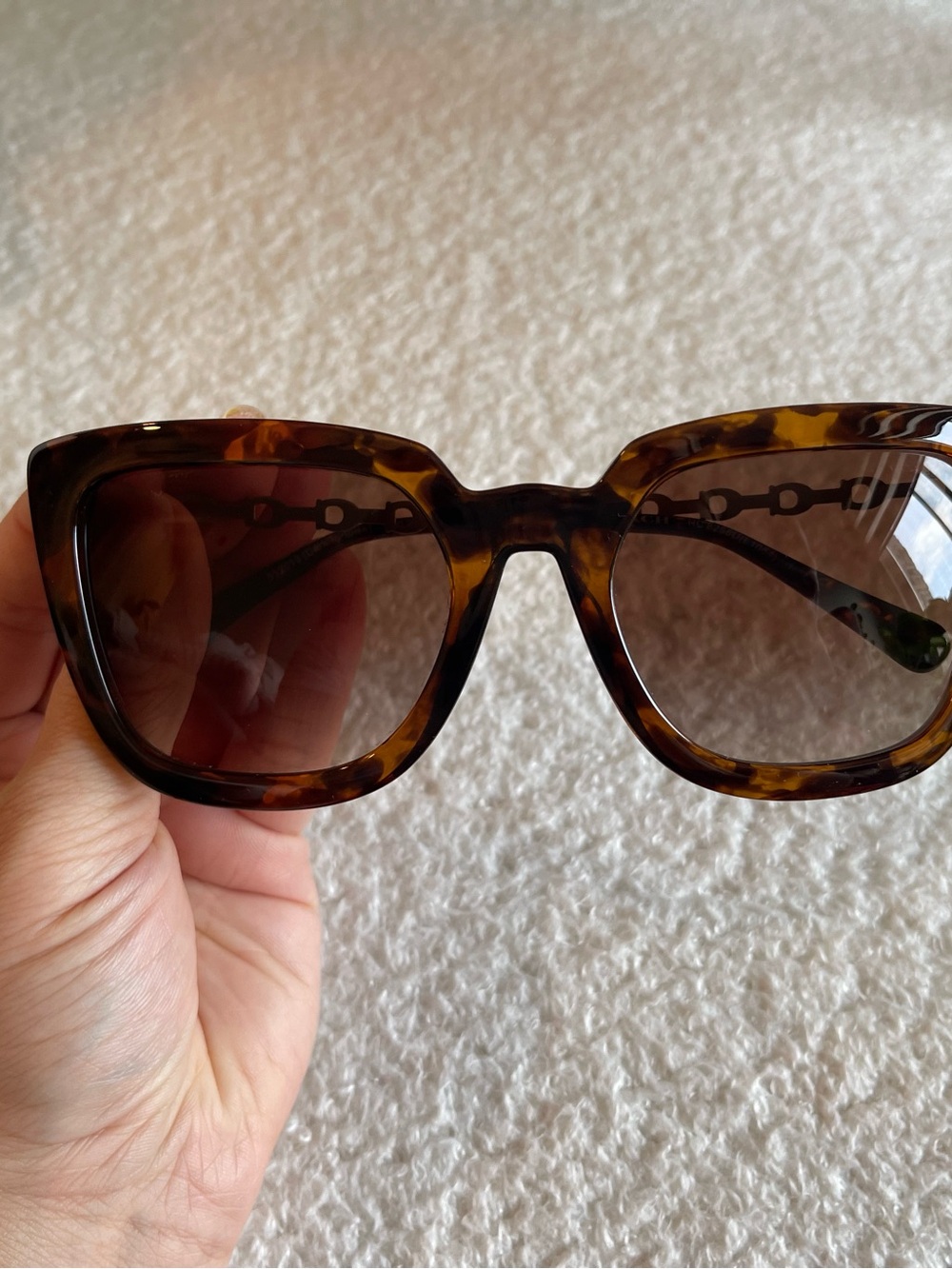 Coach Tortoiseshell Square Sunglasses with Brown Lenses